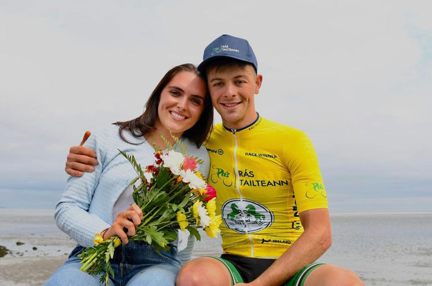 Jessica and Dillon after the 2023 Rás Tailteann win.